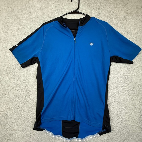 Pearl Izumi Mens Cycling Jersey Full Zip Blue Black Sportswear Top - Picture 1 of 8